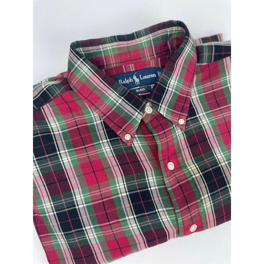 Ralph Lauren “Blake” Button Down Shirt Men’s XXL Red/Green Plaid Long Sleeve